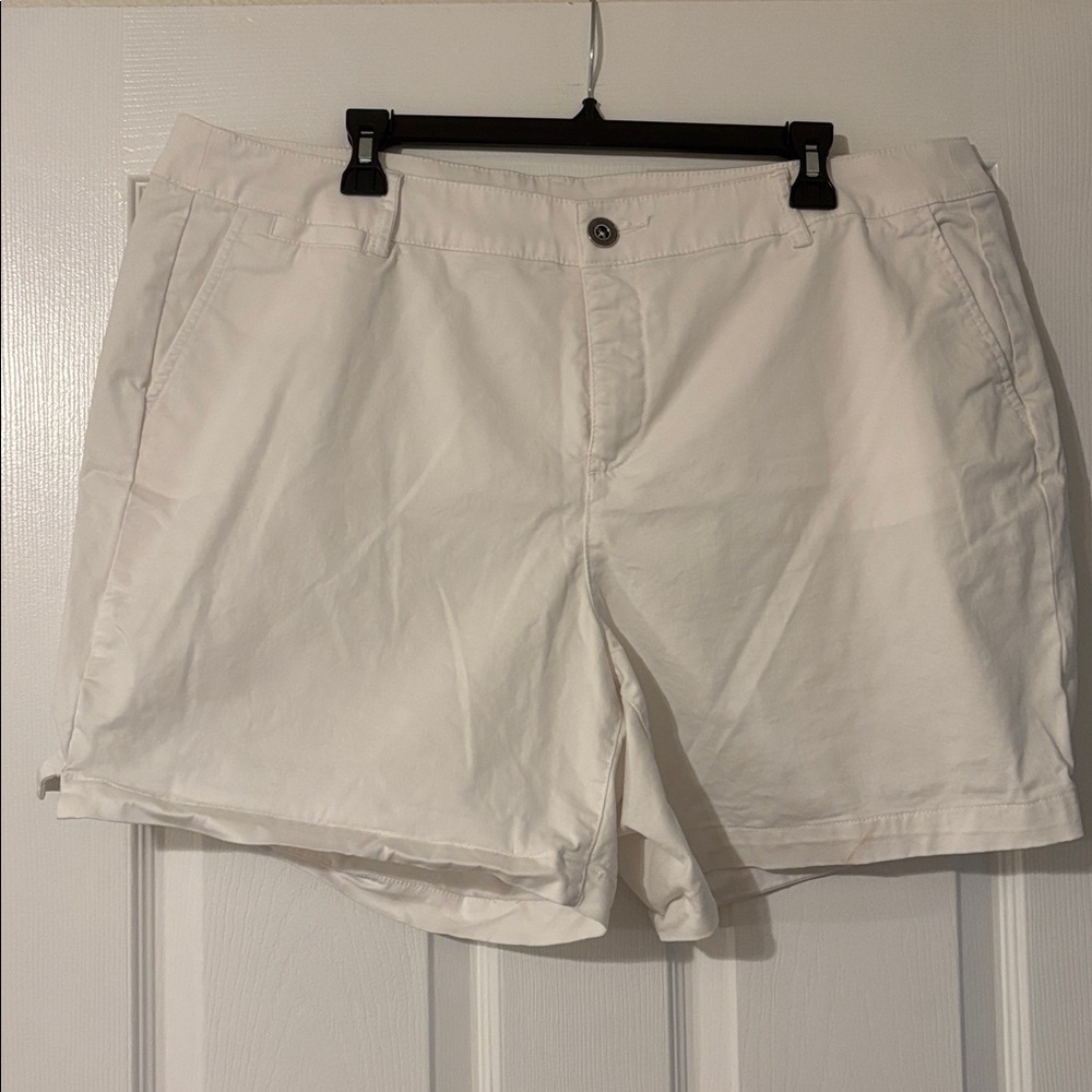 Lane Bryant Boyfriend Shorts-White-Size 18